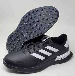 Adidas S2G 24 Black/White Spikeless Leather Golf Shoe Men's Size 10.5 IG8192 New - Picture 1 of 6