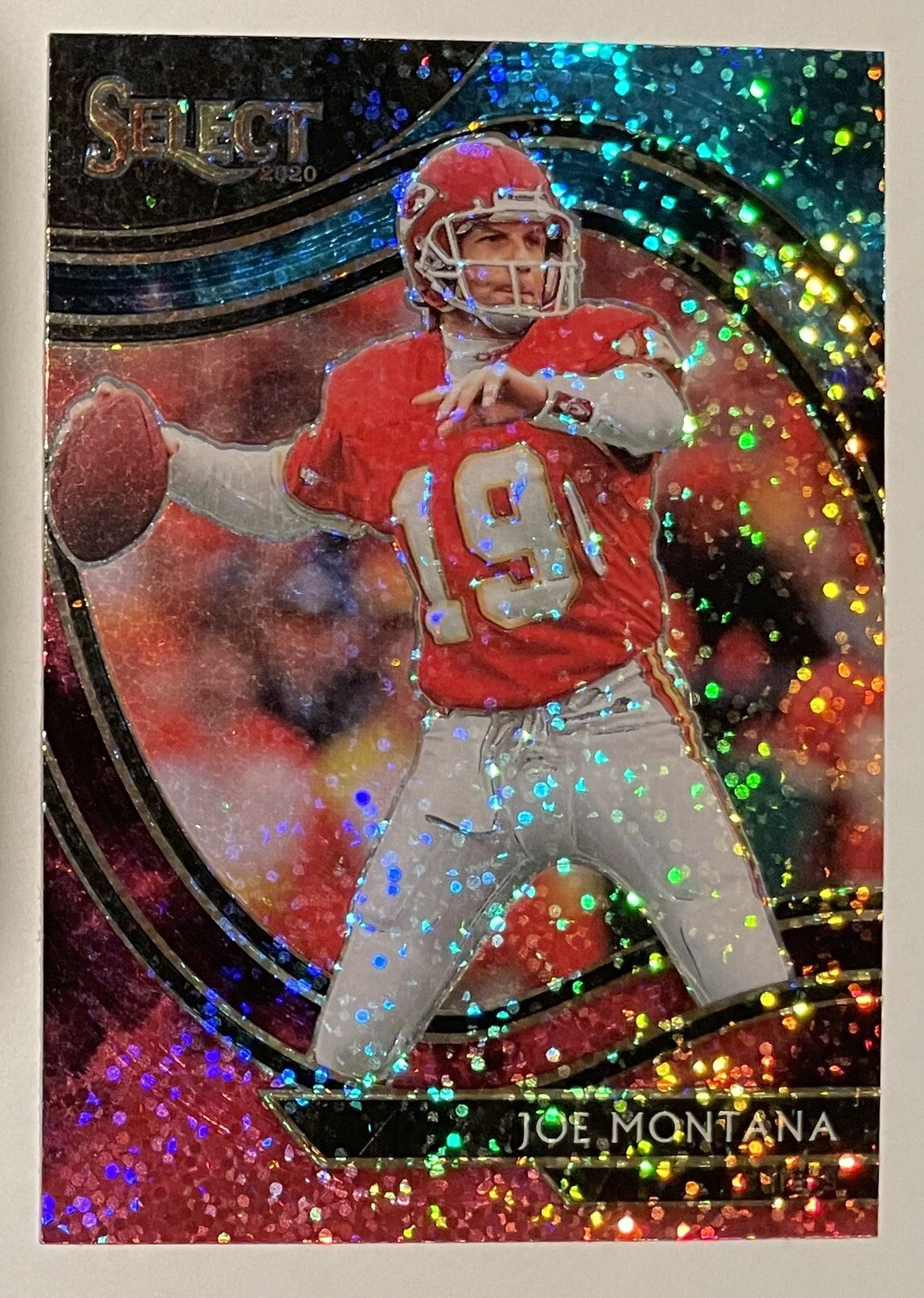 2020 Panini Select Joe Montana Cosmic Prizm SP Field Level