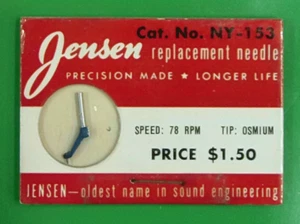 PHONOGRAPH NEEDLE NY-153, 78 RPM NEEDLE FOR SET-SCREW CRYSTAL CARTRIDGES - Picture 1 of 1