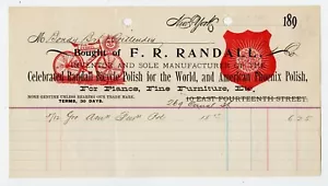 Randall Fahrrad polierte Quittung, New York 1890er - Bild 1 von 2