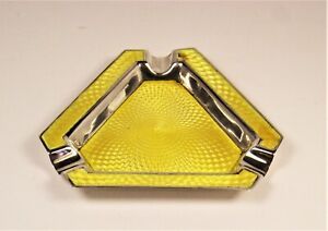 Ash tray VERY UNUSUAL sterling silver guilloche and enamel 1930