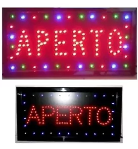 Insegna Luminosa Insegne Luminose Led Con Scritta Aperto Per Locali Commerciale - Foto 1 di 3