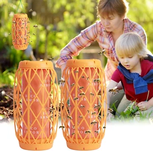 Outdoor Wasp Traps, Yellow Jacket Bee Catcher, 6 Refillable Sticky Papers, 2 Pac - Picture 1 of 12