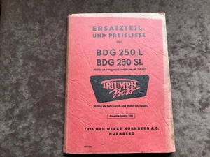 Lista de piezas de repuesto Triumph Boss BDG 250 L 250 SL enero 1955 original - Imagen 1 de 1