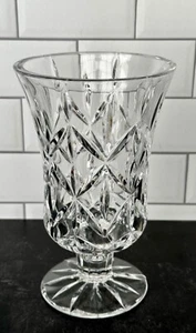 Block Crystal Olympic Garden 7" Hurricane Candle Holder 24% Lead Crystal - Picture 1 of 6