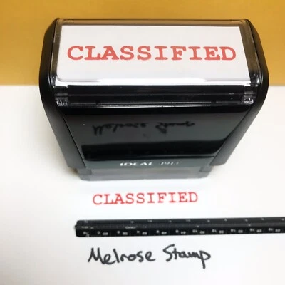 Classified Rubber Stamp Red Ink Self Inking Ideal 4913 - Image 1 of 3