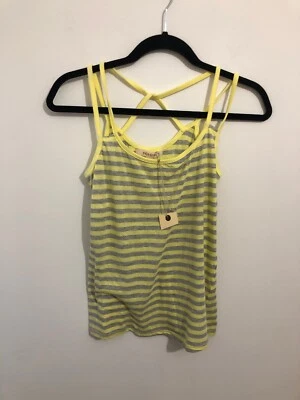 Camiseta sin mangas a rayas grises y amarillas So Low talla pequeña $59 nueva con etiquetas Foto 1 de 3