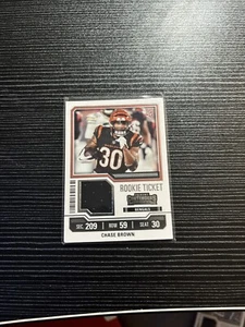 Chase Brown 2023 Contenders Rookie Ticket Patch #TS5 Cincinnati Bengals RC - Picture 1 of 2