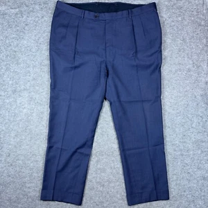 Ermenegildo Zegna Pants Mens 40x27 Blue Dress Trouser Workwear Suspender Buttons - Picture 1 of 15