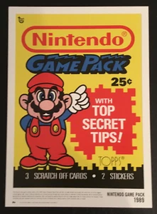 Original Nintendo Game-Pack (1989) 2018 Topps Cards Wrapper Wall Art 14"x10" - Picture 1 of 2