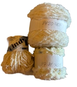 BOUCLE YARN unlabeled lot of 3 Cream Asstd. Color/Wts 252 Yds 4.4 Oz 131 Grm - Picture 1 of 3