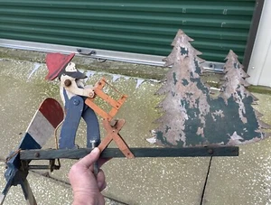 Antique Folk Art Logger Lumber Jack Whirligig Whirlygig Whirlybird Weathervane - Picture 1 of 6