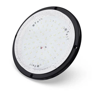 8.5" Round LED RV Porch Light | Black | 12 V Scare Light | Outdoor Lighting 1000 - Picture 1 of 11