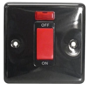 1 Gang DP 45A Neon verschraubt Schwarz Nickel Schalter - Bild 1 von 1