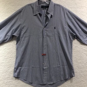 Polo Ralph Lauren Custom Fit Button Down Shirt Long Sleeve 17 32/33 Striped - Picture 1 of 14