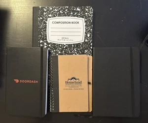 3 leere Journale und 1 Kompositionsbuch DoorDash Journal Tagebuch Kilometerkosten - Bild 1 von 5