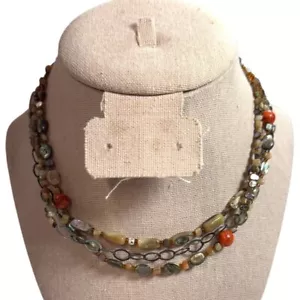 SILPADA Sterling Silver .925 Abalone Shell Coral Bead Necklace Fiesta Fun N1563 - Picture 1 of 8