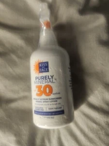 NEW Kiss My Face Purely Mineral Spray Lotion Sunscreen SPF 30 -8 fl oz- Vegan - Picture 1 of 4