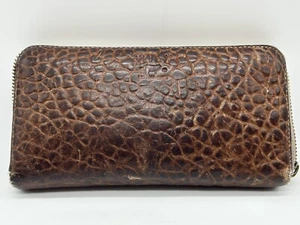 VERY WORN Will Leather Goods Classic Zip Around Clutch Organizer Wallet Wristlet - Picture 1 of 9