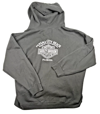 Harley Davidson Full Zip Hoodie Men 4XL Full Zip Black Panama City Beach Florida - Image 1 of 4