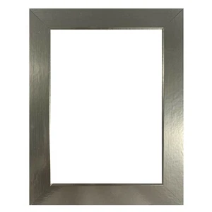 US Kunst Rahmen 1" flach Metallic Silber MDF Wanddeko Bild Poster Rahmen - Bild 1 von 7