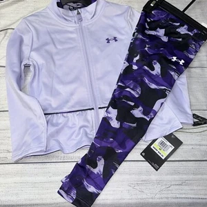 Under Armour Girls Purple Camo Track Suit Legging Jacket Outfit Set NEW - Picture 1 of 1