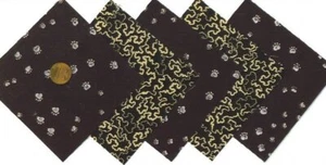 Tierspuren und Pfotenabdrücke Stoff Quilt Quadrate ZW1 - Bild 1 von 4