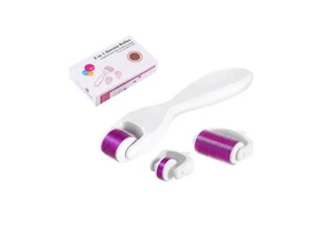 Derma Roller 3 in 1 0.5mm Micro needle Derma Roller for Skin Care 1.0mm/ 1.5mm - Picture 1 of 23