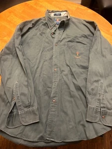 Vintage 90's Chaps Ralph Lauren Mens XL Green Button Shirt Casual - Picture 1 of 7