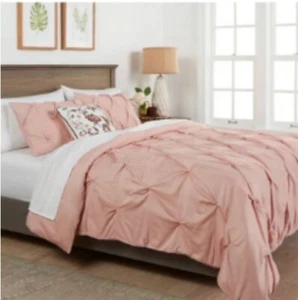 New Threshold 2 PC Duvet Cover Set Princess Blush Pink Twin XL 68x94 100% Cotton - Picture 1 of 3