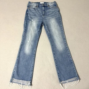 Pistola Jeans Women’s Size 28 Blue Distressed Denim Frayed Hem Medium Wash  - Picture 1 of 9