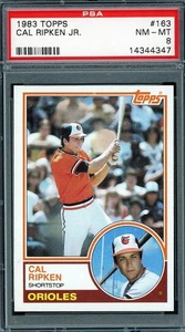 1983 Topps # 163 Cal Ripken Jr. HOF PSA 8 NM-MT Orioles (14344347) - Picture 1 of 2