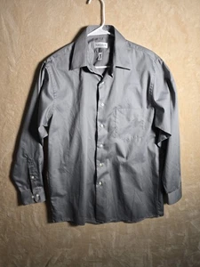 Van Heusen Lux Sateen Dress Shirt Gray Wrinkle Free Regular Fit 15.5 32/33 154 - Picture 1 of 6