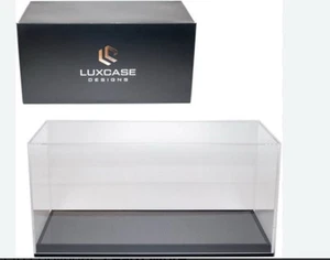1/18 Luxcase Designs Display Case Acrylic Real Carbon Fiber Base Mclaren Ferrari - Picture 1 of 2