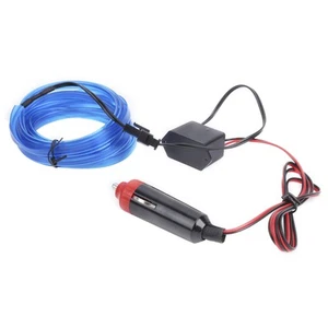 ▫Blue 3Meters Car Lighting Auto LED Strip Cigar Lighter Driving Wire Tube Neon - Picture 1 of 18