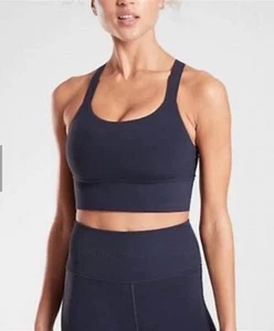 Reggiseno lungo Athleta Warrior - xl D/DD - blu navy - nuovo senza etichette - - Foto 1 di 3