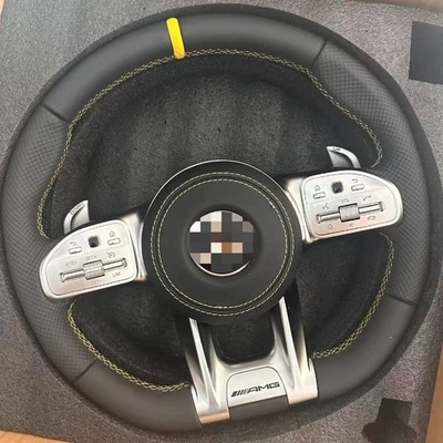 AMG Leather Steering Wheel for Mercedes-Benz AMG GLA GLB GLC GLE GLS GLC CLS CLA Foto 1 de 4
