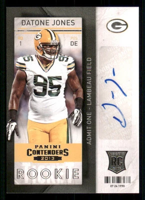 2013 Panini Contenders #129A Datone Jones AUTO RC/(hands down by side) - Image 1 of 2