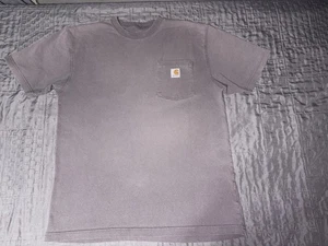 Herren T-SHIRT Grau M Carhartt Distressed Sun Faded Kurzarm - Bild 1 von 6