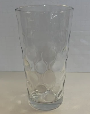 Coin Polka Dot Circleware Thumbprint Clear Glass Tumbler 6 Inches Tall - Image 1 of 4