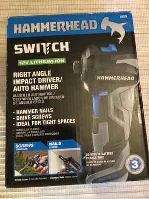 HAMMERHEAD HHS1200 12V Right Angle Impact Driver Auto Hammer 1/4" Collet Nail - Image 1 of 4