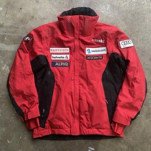 Descente Swiss Ski Team Red Audi Jacket Gorpcore Men size 42 SIZE M 20x26 - Picture 1 of 9