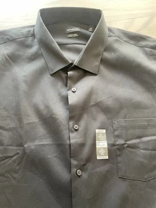 Van Heusen Stain Shield Stretch Dress Shirt Men's 20 35/36 Tall Fit Black 4XL - Picture 1 of 9
