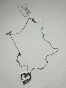 .925 Sterling Silver Heart Pendant Necklace - Picture 1 of 4