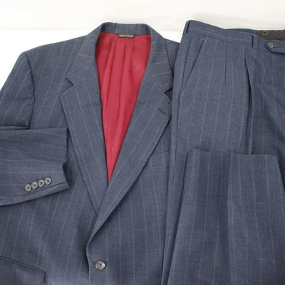 Traje De Colección Aquascutum London Para Hombre 46 42x27.5 Pura Lana Virgen Rayas 2 Piezas Foto 1 de 4