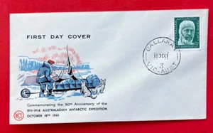1961 AUSTRALIA AAT 50TH ANNIVERSARY EXPEDITION BALLARAT CANCEL FDC BY WESLEY - Bild 1 von 2