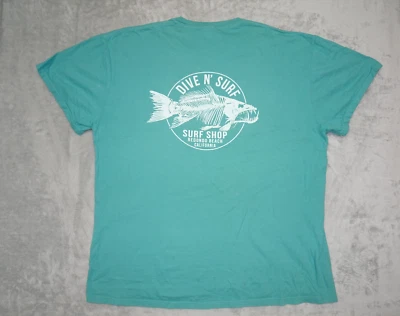 Camiseta Dive n Surf Shop Redondo Beach Fish Carcass Coastal Classics XL Verde Foto 1 de 4