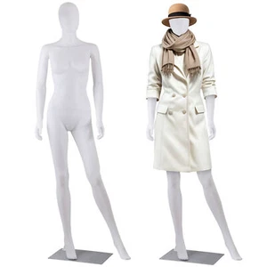White Adjustable Female Mannequin Faceless Plastic Full Body Dress Form Base 70" - Picture 1 of 24