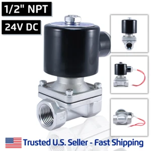 1/2" NPT SS 24V DC Edelstahl Elektro Magnetventil Wasser Gas Luft 24 VDC - Bild 1 von 6
