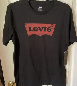 T-shirt uomo Levi’s grafica nera manica corta abbigliamento casual media nuova con etichetta - Foto 1 di 10